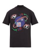 Matchesfashion.com Vetements - Football Print Reconstructed T Shirt - Mens - Black Multi