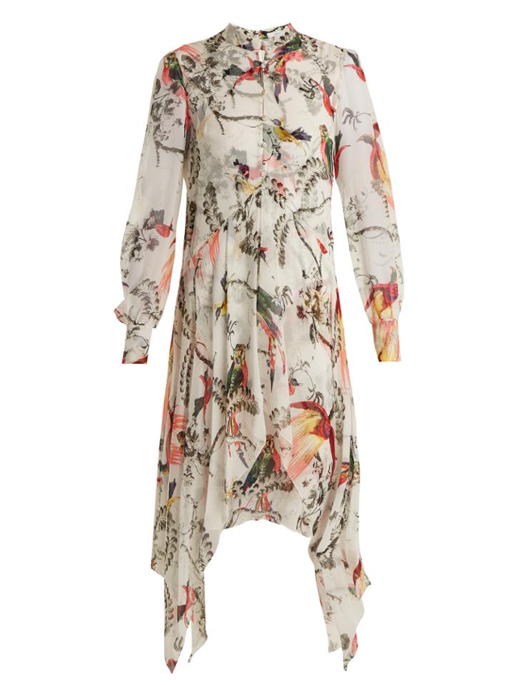 Erdem Kaylah Button-down Silk-georgette Dress