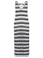 Matchesfashion.com Anna Kosturova - Bardot Crochet Maxi Dress - Womens - Blue White