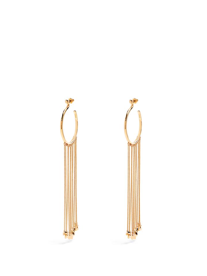 Chloé Meg Fringed-drop Hoop Earrings