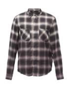 Matchesfashion.com Amiri - Gradient-check Brushed Cotton-blend Twill Shirt - Mens - Black