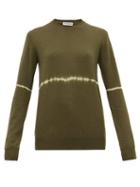 Matchesfashion.com Jil Sander - Tie-dye Stripe Wool-blend Sweater - Womens - Dark Green