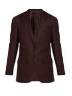 Matchesfashion.com Thom Sweeney - Single Breasted Wool And Cashmere Blend Blazer - Mens - Burgundy