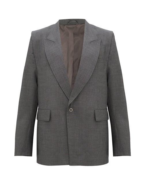 Matchesfashion.com Bianca Saunders - Eldon Single-breasted Crepe Jacket - Mens - Grey