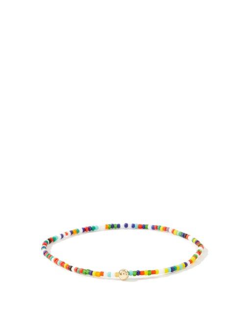 Matchesfashion.com Luis Morais - Diamond & 14kt Gold Beaded Bracelet - Mens - Multi