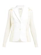 Matchesfashion.com Altuzarra - Ravello Layered Cotton Blend Blazer - Womens - White