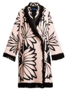 Matchesfashion.com Marit Ilison - Double Breasted Palm Intarsia Coat - Womens - Pink Multi