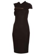 Givenchy Chain-detail Asymmetric-sleeve Crepe Dress