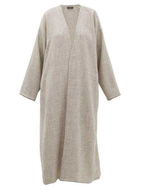 Matchesfashion.com Eskandar - Collarless A-line Alpaca-blend Coat - Womens - Light Grey
