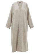 Matchesfashion.com Eskandar - Collarless A-line Alpaca-blend Coat - Womens - Light Grey