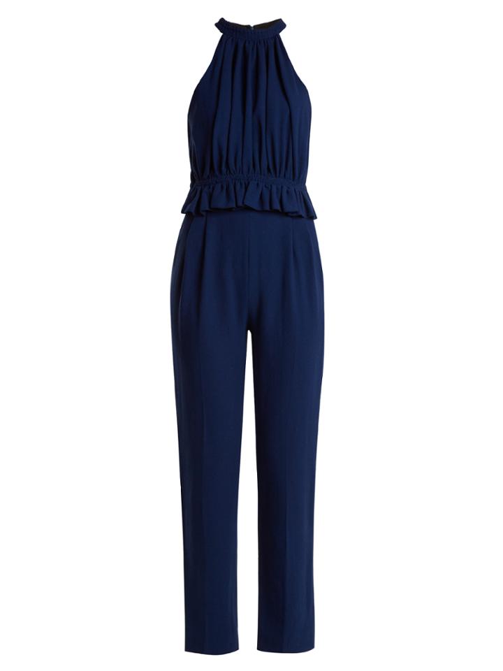 Emilia Wickstead Everette Halterneck Wool-crepe Jumpsuit