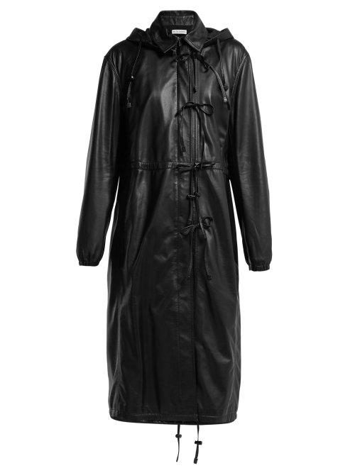 Matchesfashion.com Altuzarra - Marina Single Breasted Leather Coat - Womens - Black