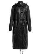 Matchesfashion.com Altuzarra - Marina Single Breasted Leather Coat - Womens - Black