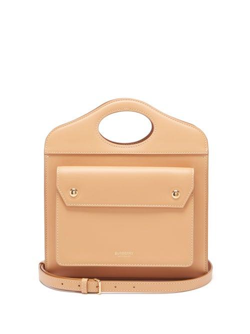 Ladies Bags Burberry - Pocket Mini Leather Cross-body Bag - Womens - Light Tan