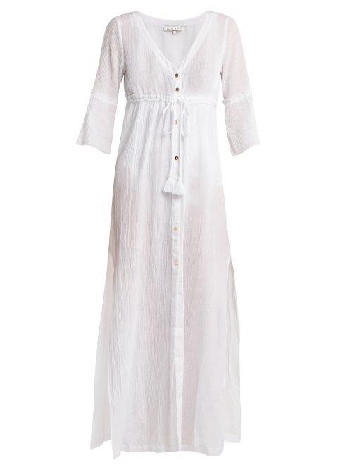 Matchesfashion.com Heidi Klein - Portofino Tie Front Cotton Cover Up - Womens - White