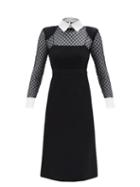 Gucci - Detachable-collar Gg-logo Jacquard Tulle Dress - Womens - Black