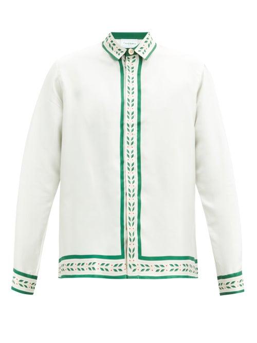 Matchesfashion.com Casablanca - L'oranger-print Silk Shirt - Mens - White