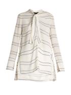 Proenza Schouler Tie-neck Pinstriped Stretch-crepe Blouse