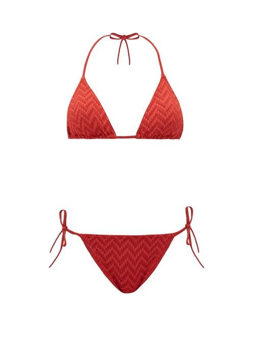 Matchesfashion.com Eres - Veston Woven Twill Triangle Bikini - Womens - Red