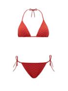 Matchesfashion.com Eres - Veston Woven Twill Triangle Bikini - Womens - Red