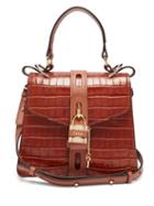 Matchesfashion.com Chlo - Aby Small Crocodile Effect Leather Shoulder Bag - Womens - Brown