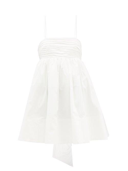 Aje - Casabianca Puff-sleeve Cotton-poplin Dress - Womens - Ivory