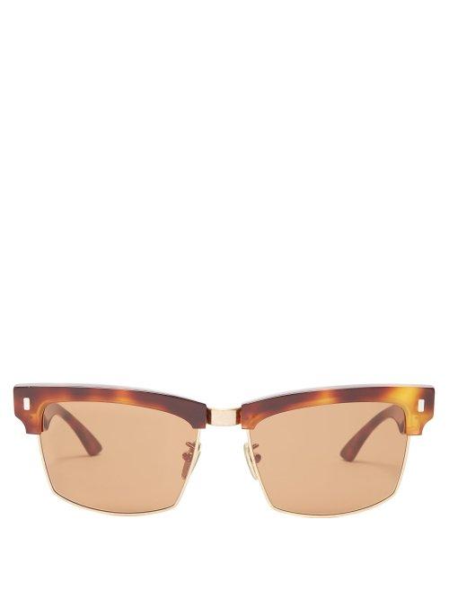 Matchesfashion.com Celine Eyewear - Square Frame Tortoiseshell Sunglasses - Womens - Brown