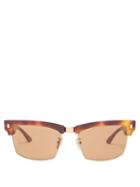 Matchesfashion.com Celine Eyewear - Square Frame Tortoiseshell Sunglasses - Womens - Brown