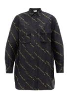 Matchesfashion.com Ganni - Micro Floral Print Linen Blend Shirtdress - Womens - Black Multi