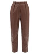 Altuzarra - Sidney High-rise Leather Straight-leg Trousers - Womens - Burgundy