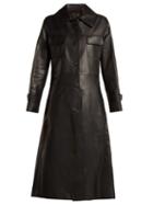 Matchesfashion.com Nili Lotan - Point Collar Leather Trench Coat - Womens - Black