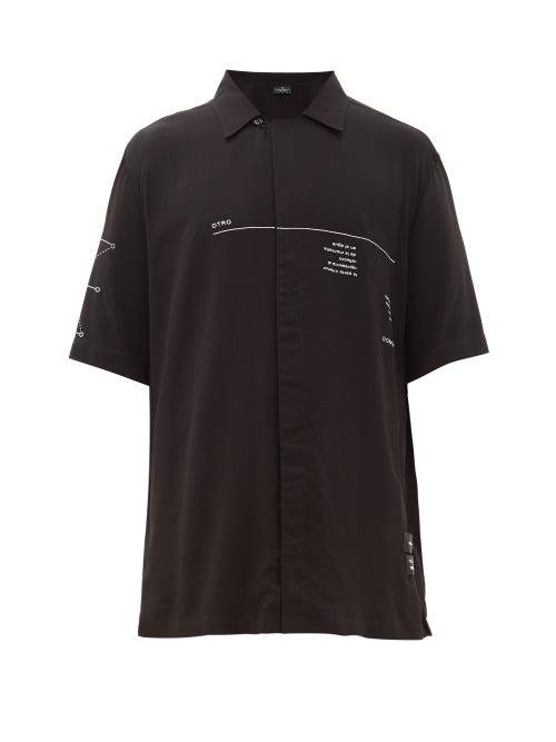 Matchesfashion.com Marcelo Burlon - Otro Mundo-print Cuban-collar Shirt - Mens - Black White