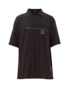 Matchesfashion.com Marcelo Burlon - Otro Mundo-print Cuban-collar Shirt - Mens - Black White