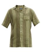 Frescobol Carioca - Angelo Striped Linen-voile Shirt - Mens - Green