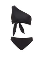 Matchesfashion.com Adriana Degreas - Asymmetric Mid-rise Bikini - Womens - Black