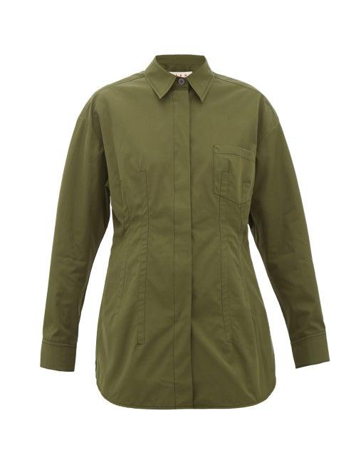 Matchesfashion.com Marni - Cotton-poplin Shirt - Womens - Khaki