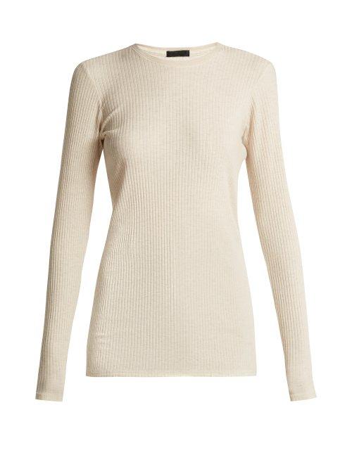 Matchesfashion.com Atm - Ribbed Jersey Long Sleeved Top - Womens - Dark Green