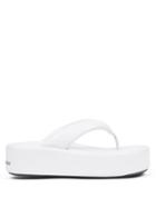 Balenciaga - Rise Leather Flatform Flip Flops - Womens - White