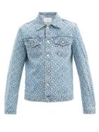 Matchesfashion.com Casablanca - Monogram-print Denim Jacket - Mens - Blue