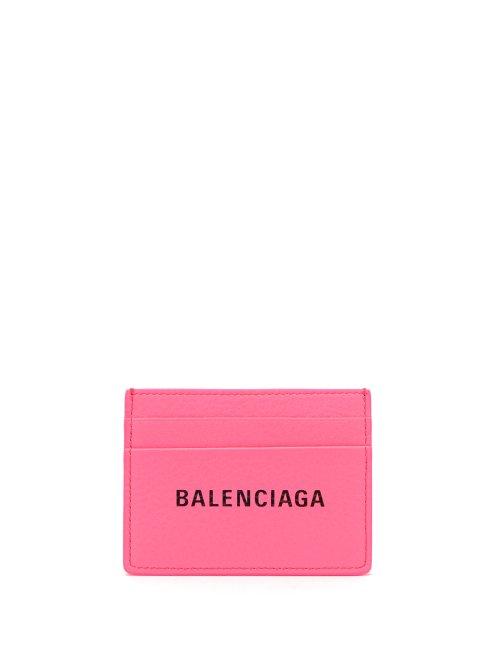 Matchesfashion.com Balenciaga - Everyday Logo Leather Cardholder - Womens - Pink
