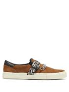Matchesfashion.com Amiri - Bandana Strap Suede Slip On Trainers - Mens - Brown