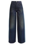 Matchesfashion.com Mm6 Maison Margiela - Side Stripe Wide Leg Jeans - Womens - Denim
