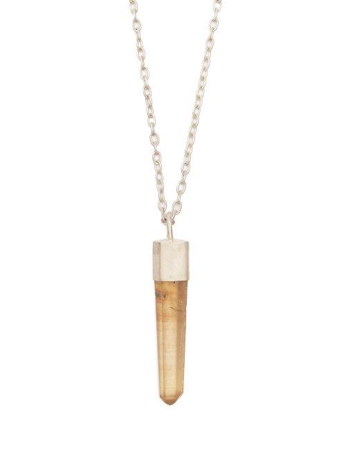 Matchesfashion.com Parts Of Four - Talisman Citrine Pendant Silver Necklace - Mens - Silver Multi