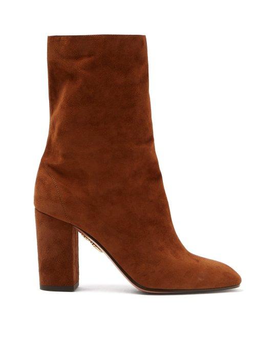 Matchesfashion.com Aquazzura - Boogie Suede Ankle Boots - Womens - Tan