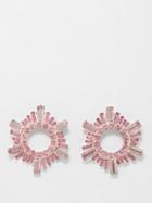Amina Muaddi - Begum Mini Crystal-embellished Earrings - Womens - Pink Multi