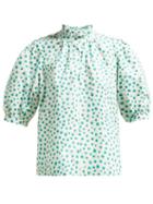 Matchesfashion.com Rebecca Taylor - Floral Print Cotton Blouse - Womens - Green Multi