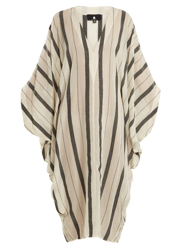 Su Bama V-neck Striped Cotton Kaftan