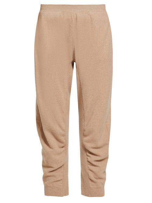 Matchesfashion.com Stella Mccartney - Ruched Seam Cropped Knitted Track Pants - Womens - Beige