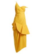 Matchesfashion.com Jacquemus - Asymmetric Neck Draped Dress - Womens - Yellow