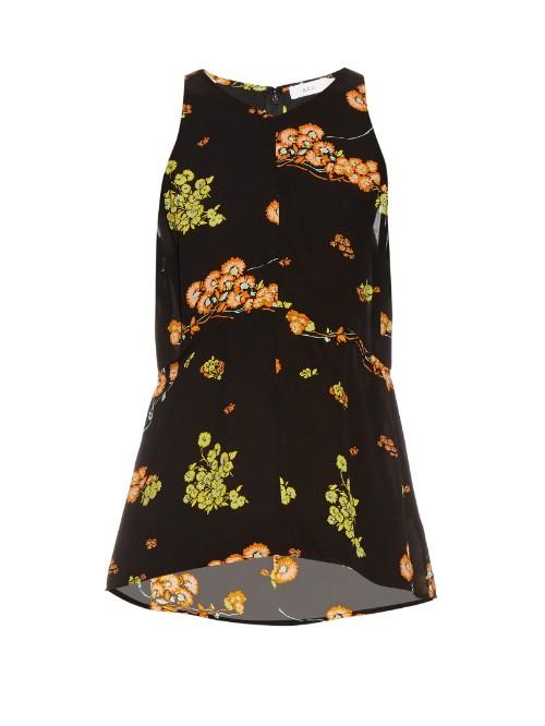 A.l.c. Stuart Floral-print Silk-crepe Top